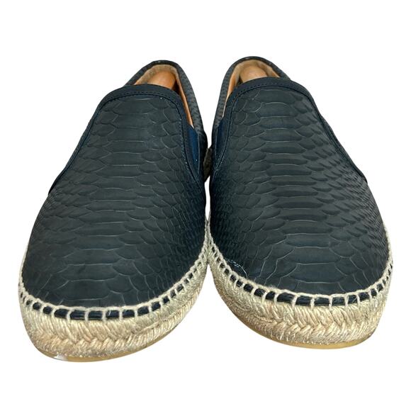 Men’s Jimmy Choo Blue Python Embossed Leather Slip On Sneakers Size 43.5 US 10.5 - Picture 2 of 10